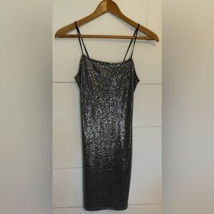 January 7 Silver Shimmer Mini Dress Size M
